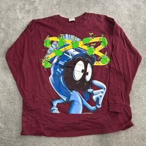Vintage Marvin the Martian Graphic Long Sleeve Shirt Size XL 1996 Looney Tunes